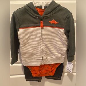 NWT Carter’s 3 Piece Set Dinosaur & Striped Print Size 6M